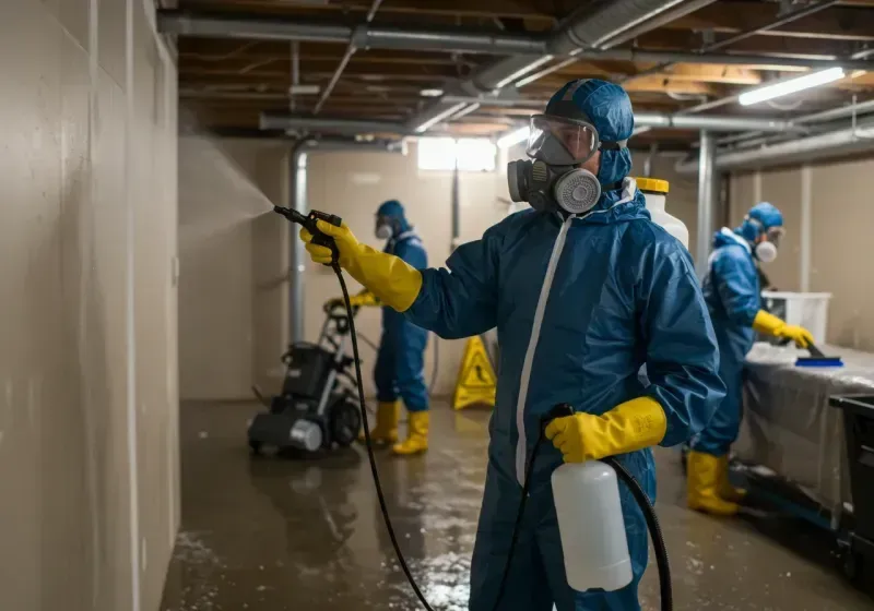 Basement Sanitization and Antimicrobial Treatment process in Caldwell, OH